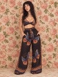 Boho Butterfly Print Top and Pants Set