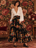 Floral Tiered Maxi Skirt