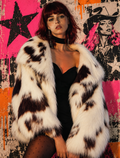Luxurious Cow-Print Faux Fur Statement Coat