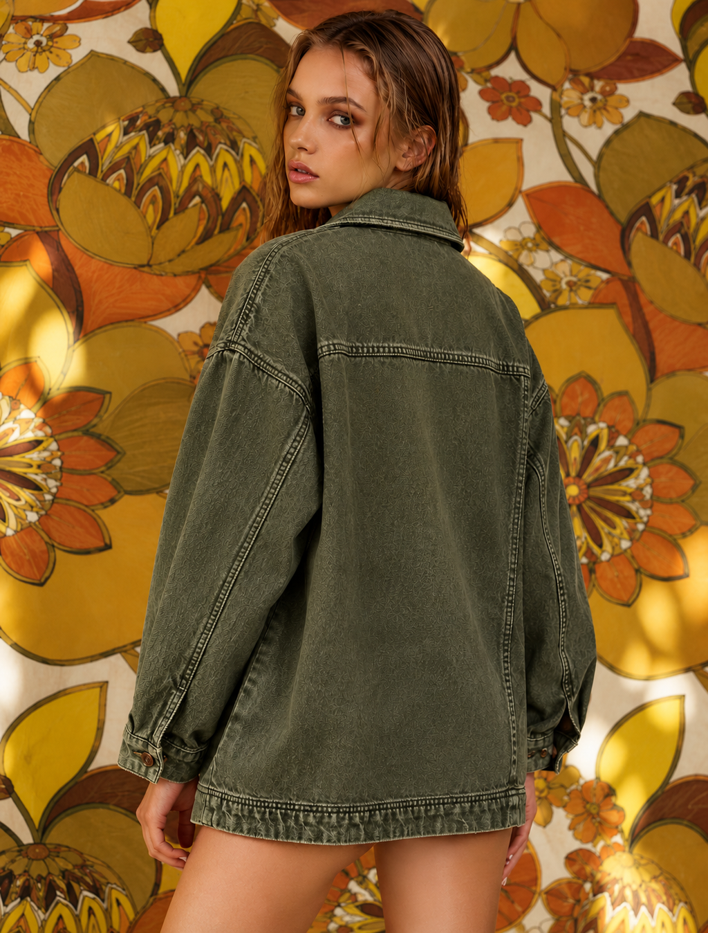 Button Up Long Sleeve Denim Jacket