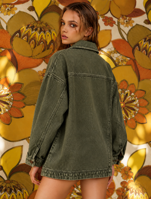 Button Up Long Sleeve Denim Jacket