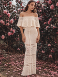 Crochet Off-Shoulder Maxi Dress