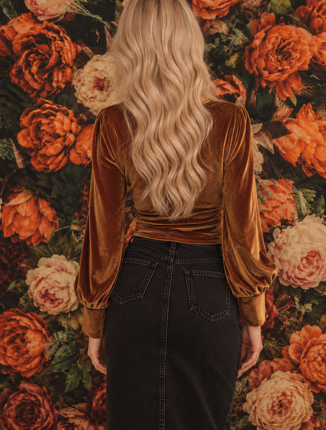 Twisted V-Neck Long Sleeve Blouse