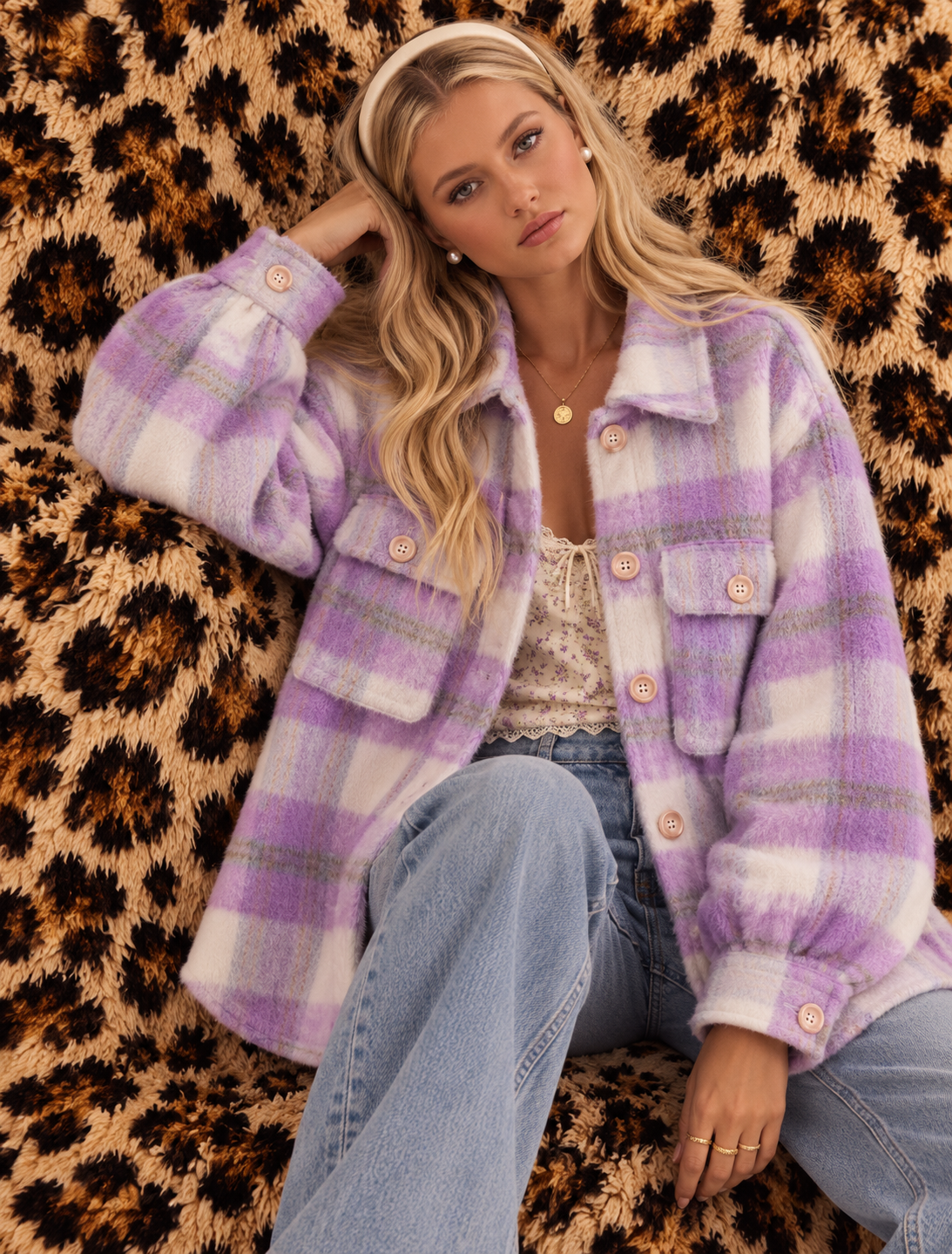 Plaid Button-Down Jacket