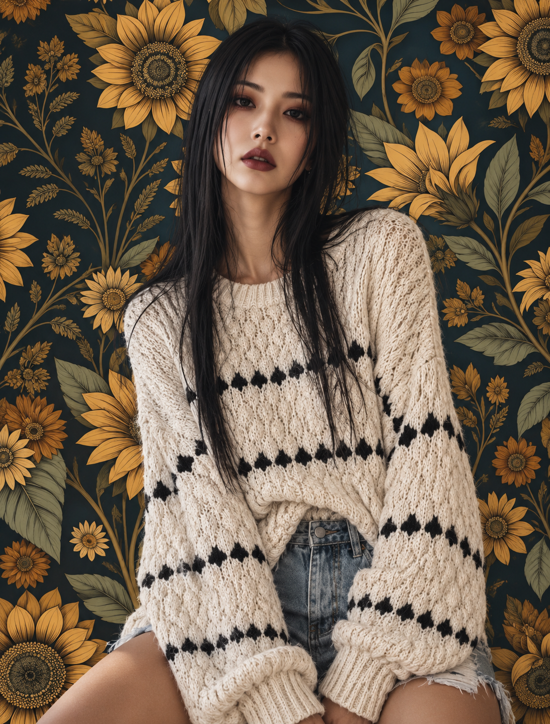 Striped Dropped Shoulder Sweater