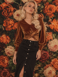 Twisted V-Neck Long Sleeve Blouse