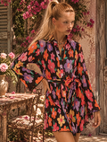 Printed Long Sleeve Mini Dress